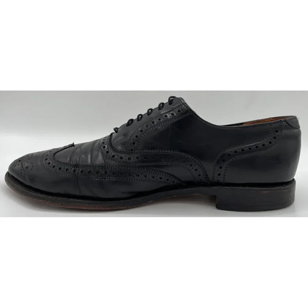 Allen Edmonds Lloyd Black Leather Wingtip Brogue Oxford Dress Shoe Mens 10.5 D